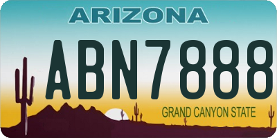 AZ license plate ABN7888