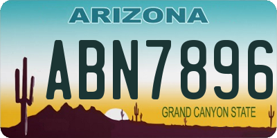 AZ license plate ABN7896