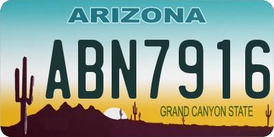 AZ license plate ABN7916
