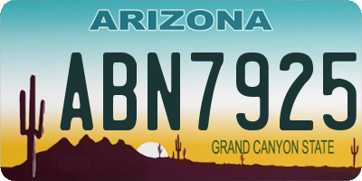 AZ license plate ABN7925