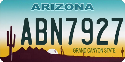 AZ license plate ABN7927