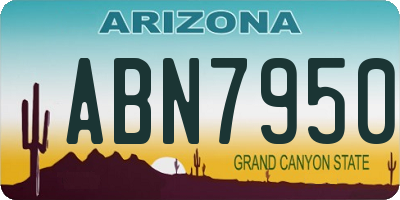 AZ license plate ABN7950
