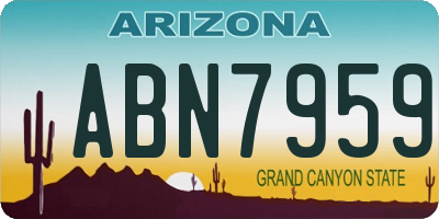 AZ license plate ABN7959