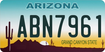 AZ license plate ABN7961