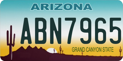 AZ license plate ABN7965