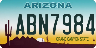 AZ license plate ABN7984