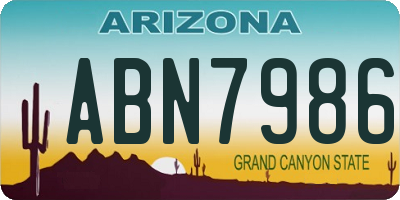 AZ license plate ABN7986