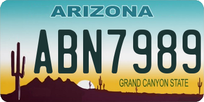 AZ license plate ABN7989