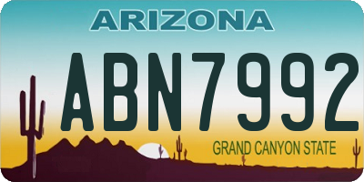 AZ license plate ABN7992