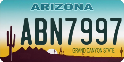 AZ license plate ABN7997