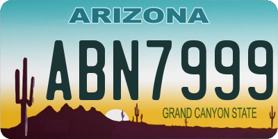 AZ license plate ABN7999