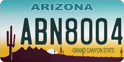 AZ license plate ABN8004