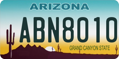 AZ license plate ABN8010