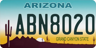 AZ license plate ABN8020