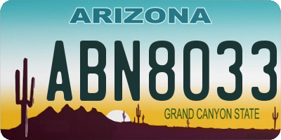 AZ license plate ABN8033