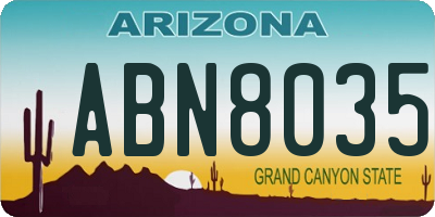 AZ license plate ABN8035