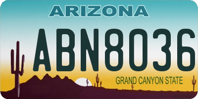 AZ license plate ABN8036