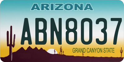 AZ license plate ABN8037