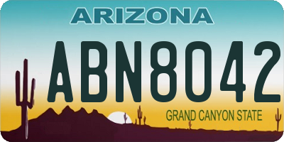 AZ license plate ABN8042