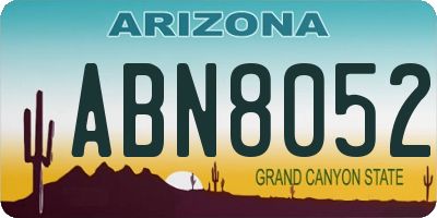 AZ license plate ABN8052