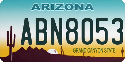 AZ license plate ABN8053