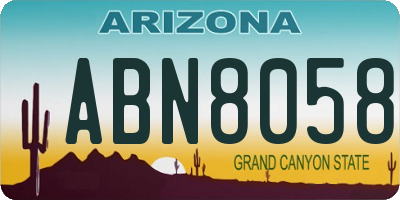 AZ license plate ABN8058