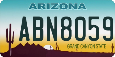 AZ license plate ABN8059