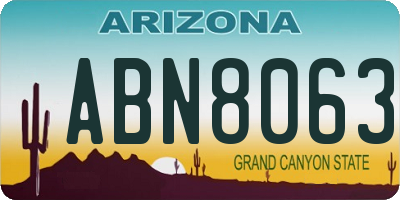 AZ license plate ABN8063