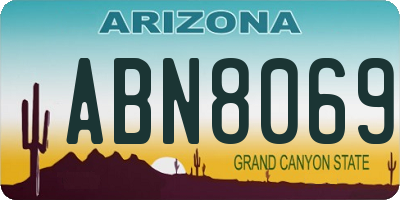 AZ license plate ABN8069