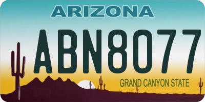 AZ license plate ABN8077