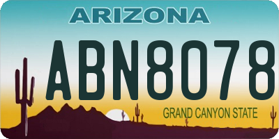 AZ license plate ABN8078