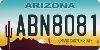 AZ license plate ABN8081