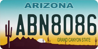 AZ license plate ABN8086