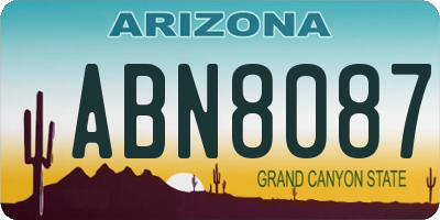 AZ license plate ABN8087