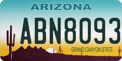 AZ license plate ABN8093