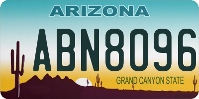 AZ license plate ABN8096