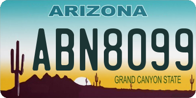 AZ license plate ABN8099