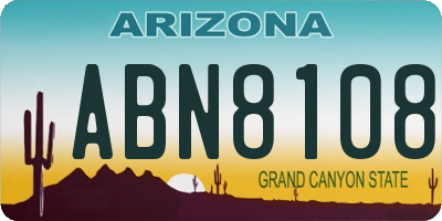 AZ license plate ABN8108