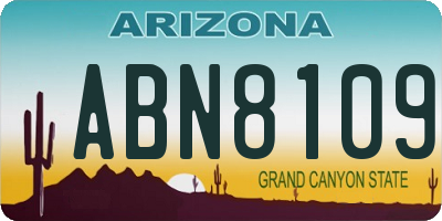 AZ license plate ABN8109