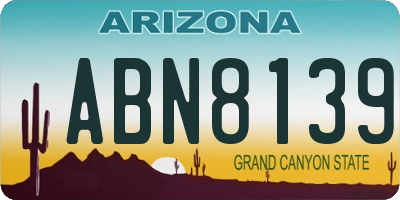 AZ license plate ABN8139