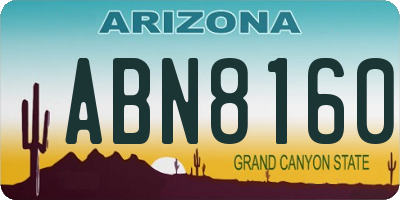 AZ license plate ABN8160