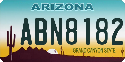 AZ license plate ABN8182