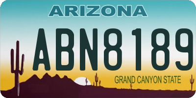 AZ license plate ABN8189