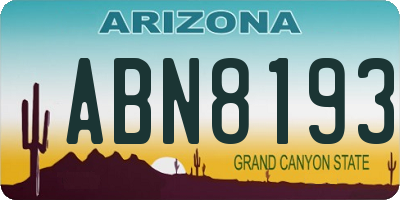 AZ license plate ABN8193