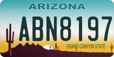 AZ license plate ABN8197