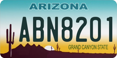 AZ license plate ABN8201