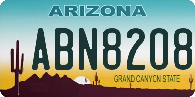 AZ license plate ABN8208