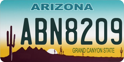 AZ license plate ABN8209