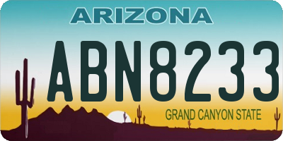 AZ license plate ABN8233