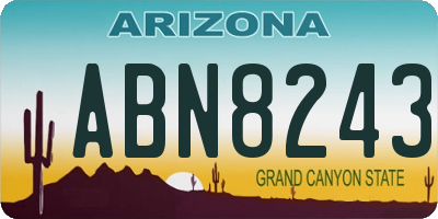 AZ license plate ABN8243